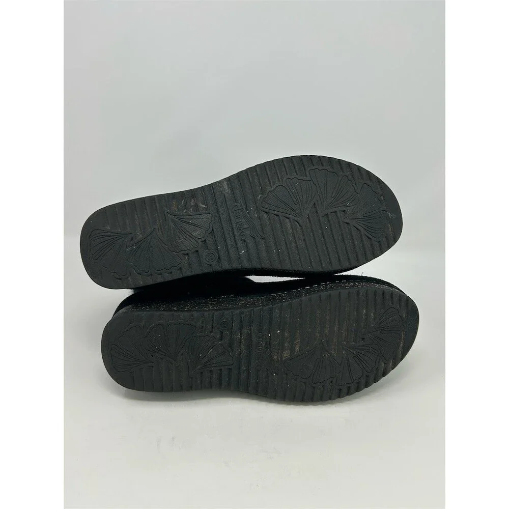 Dansko Mitzy Bootie Womens Black Ankle Side Zip Faux Fur Lined Wedge Size 39